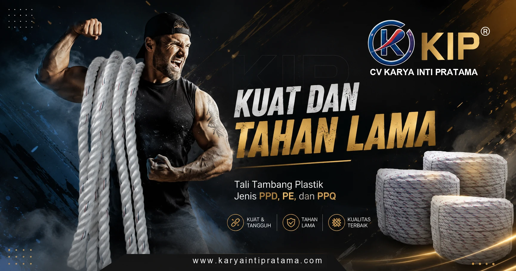 Banner CV Karya Inti Pratama - Tali Tambang PPD, PE, dan PPQ Kuat dan Tahan Lama